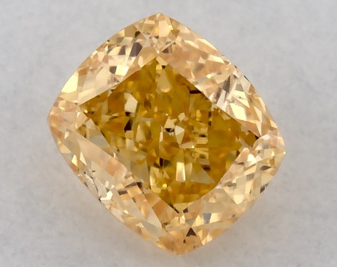 0.24 Carat Fancy Vivid Yellow Orange-SI1 Cushion Modified Cut Diamond